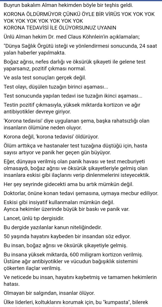 Ortaya atılan Korona hikayesi yalanmı acaba?