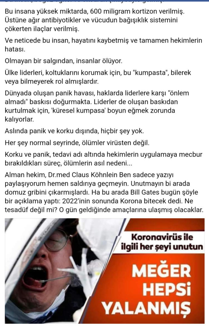 Ortaya atılan Korona hikayesi yalanmı acaba?