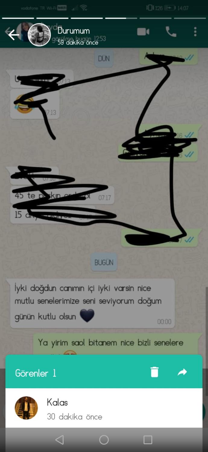 Bugün dogum gunum sevgilim yazmadı?