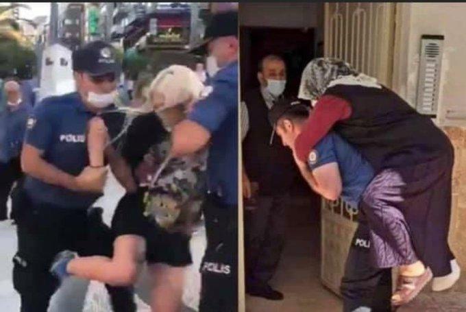 Kadın diye polise tekme atma hakkını bunlara kim veriyo bu nasıl bir rahatlık ya?