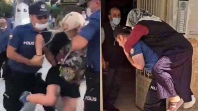 Kadın diye polise tekme atma hakkını bunlara kim veriyo bu nasıl bir rahatlık ya?