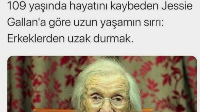 Uzun yaşamın sırrı erkeklerden uzak durmak mı?