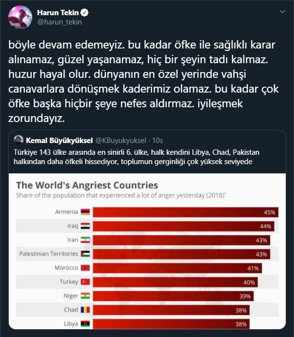 Türkiye dünyanın en sinirli 6. ülkesi
