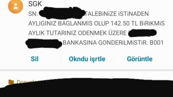 SGK'dan Birikmiş aylık tutarı diye mesaj aldım, ne anlama gelir?