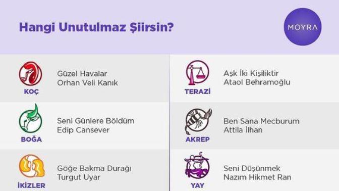 Hangi unutulmaz şiirsin?