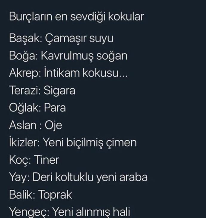 Burcunuza göre, en sevdiğiniz kokuyu biliyor musunuz?
