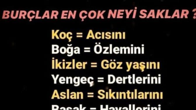 Burçlar en çok neyini saklar?