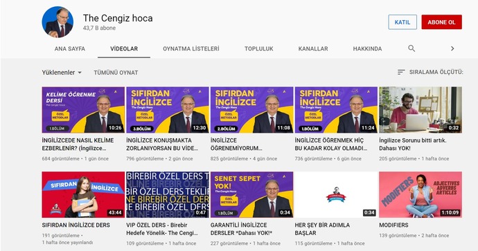 Youtube ingilizce hoca?