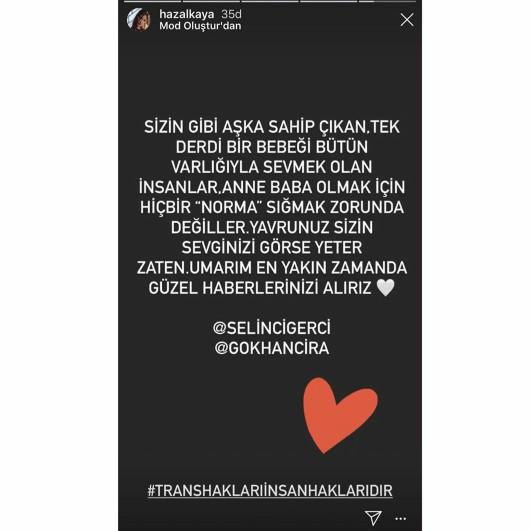 Hazal Kayadan tam destek! Trans bir birey anne olamaz mı?
