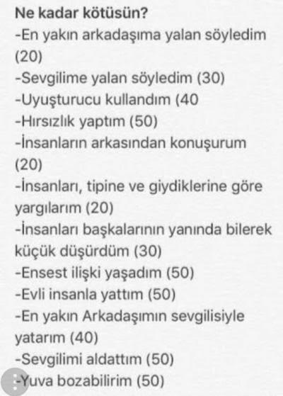 Ne kadar kötüsün?