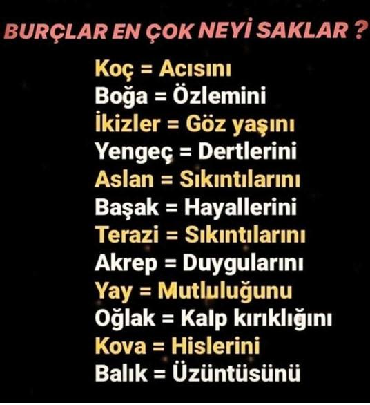 Burçlar En Çok Neyi Saklar?