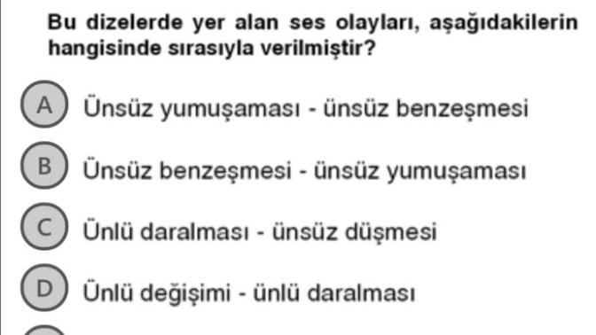 Ses bilgisi sorusu?