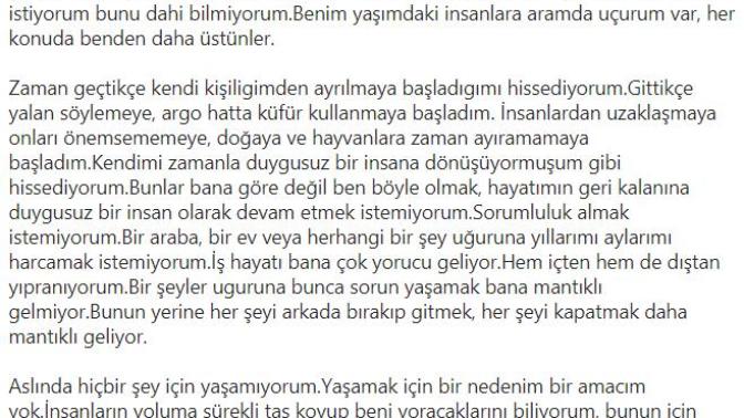 Bugün 18 yaşındaki bir genç , Bir araba, bir ev uğruna yıllarımı harcamak istemiyorum, diyerek intihar etti. Ne düşünüyorsunuz ?