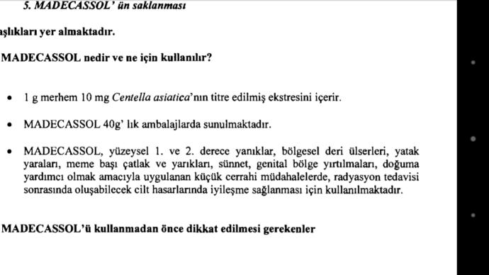 Madecassol krem hakkında?