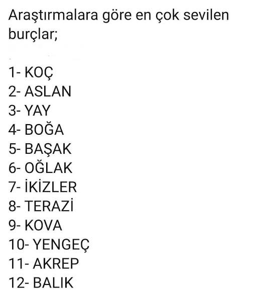 En çok sevilen burçlar hangisi?