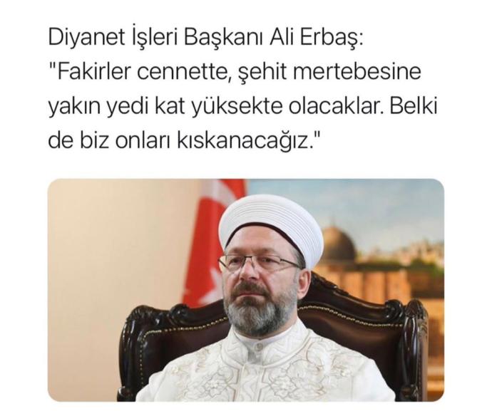 Diyanet işleri başkanı Ali Erbaşın bu sözü hakkında ne düşünüyorsunuz?