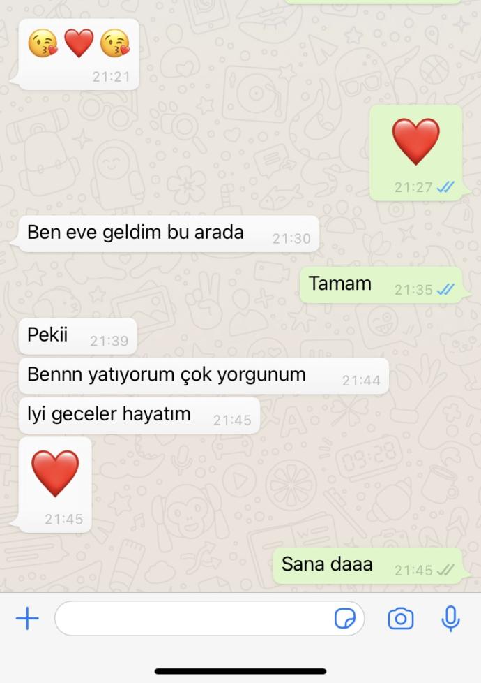 Sevgilim dhaa mesajımı gormeden uyudu?