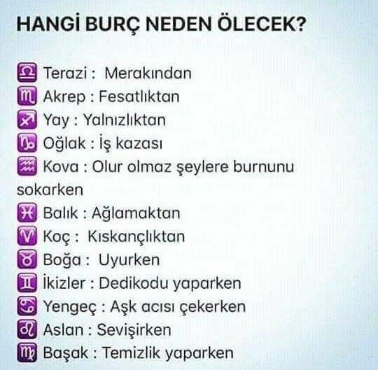Hangi burç neden ölecek?