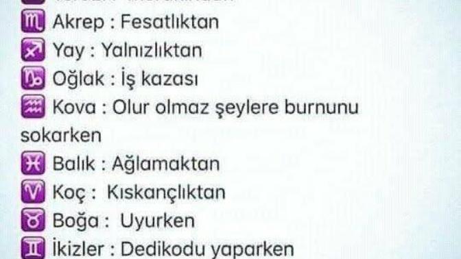 Hangi burç neden ölecek?