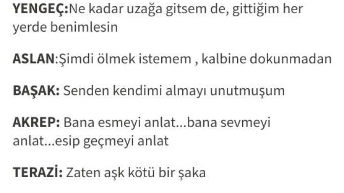 Burçlar 🎶 şarkı sözleri?