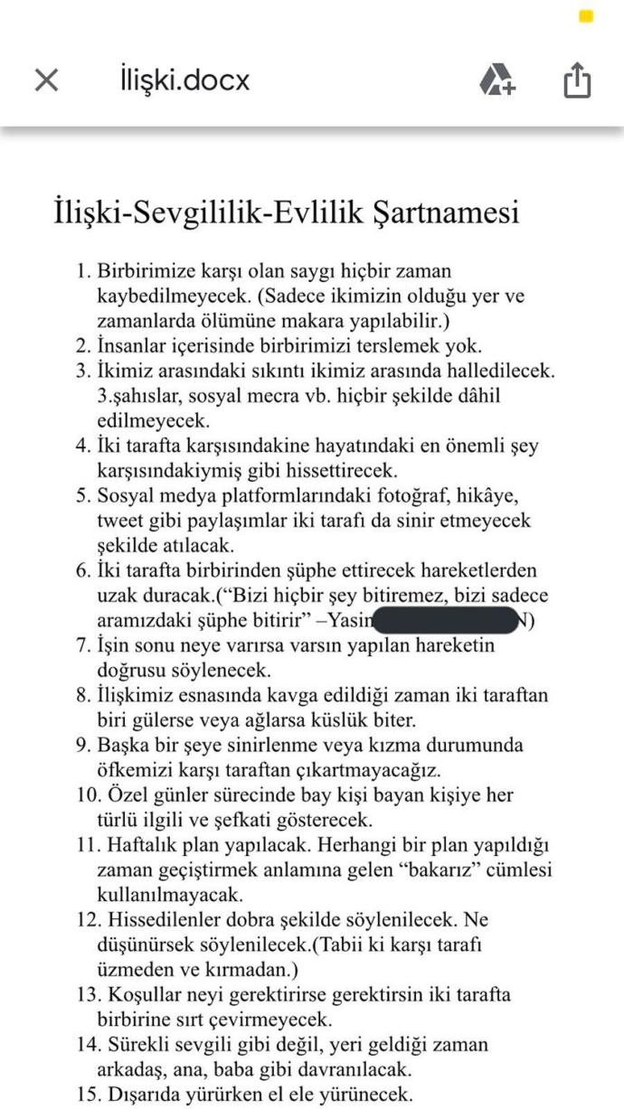Hoşlandığınızı itiraf ettiğiniz insan önünüze ilişki sözleşmesi getirse kabul eder miydiniz?