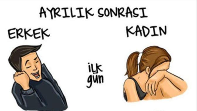 Ayrılık sonrası erkek ve kadınlar böyle midir?