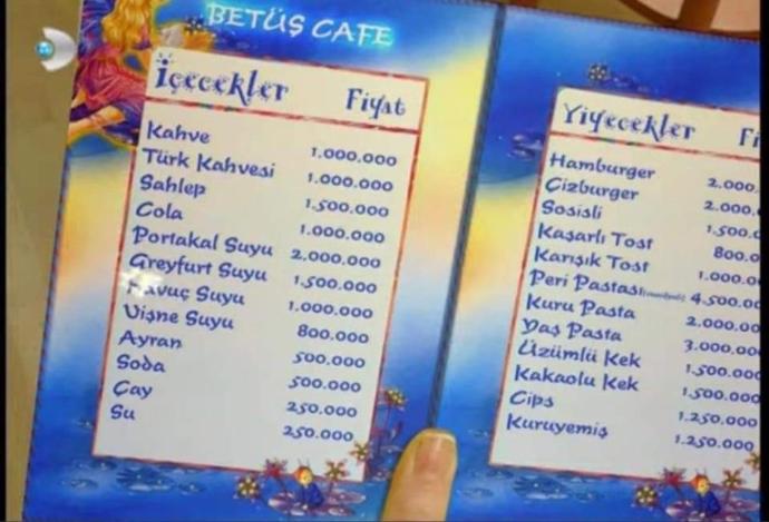 Betüş cafeye gitsen ne alırdın?