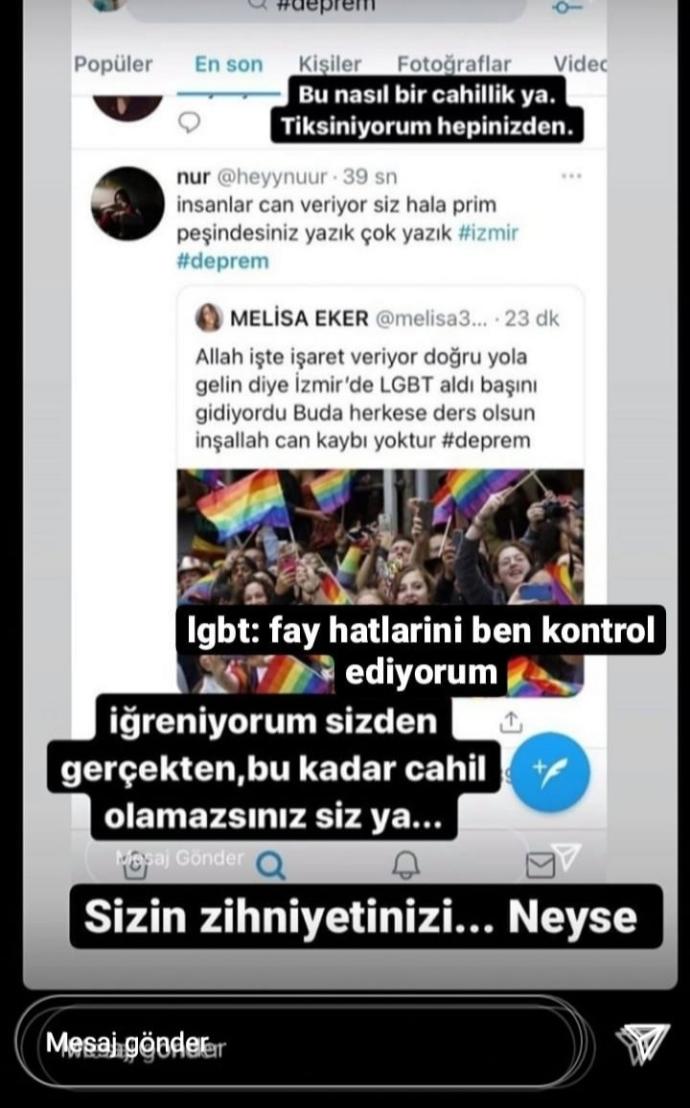 İzmir depremi ile alakalı "Zinanın merkezi İzmir'e iyi olmuş" paylaşımları yapanlara ne söylemek istersiniz?