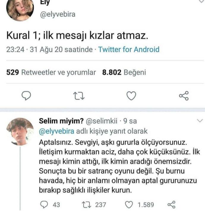 İlk mesajı kızlar atmaz diye bir kural mı var?