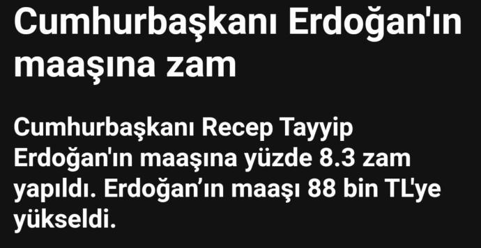 Cumhurbaşkanı maaşı sizce?
