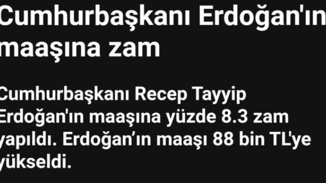 Cumhurbaşkanı maaşı sizce?