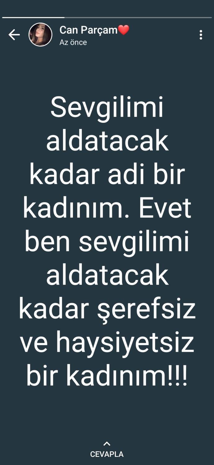 Bu şekilde yazıp sevgilimin telefonundan gizlice paylaştım.