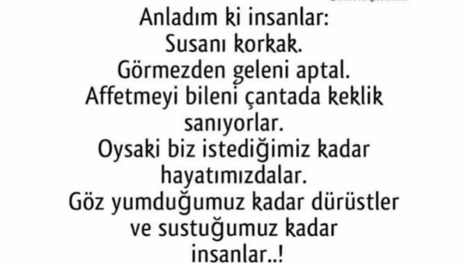 Hayat veya insanlar size ne öğretti?