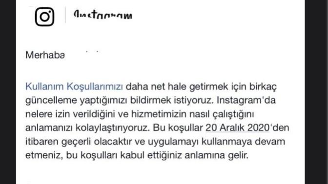 İnstagramdan böyle bir e-posta aldım ama anlamadım?