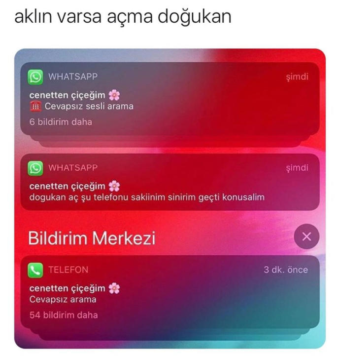 - Doğukan geçmiş olsun dostum. Umarım cennetten teröristinle mutlusundur. 😂😂