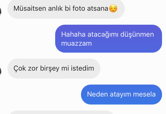 2 gündür konuştuğum çocuk anlık fotoğraf istedi tepkimi ekran görüntüsü olarak koydum. iyi yapmış mıyım?