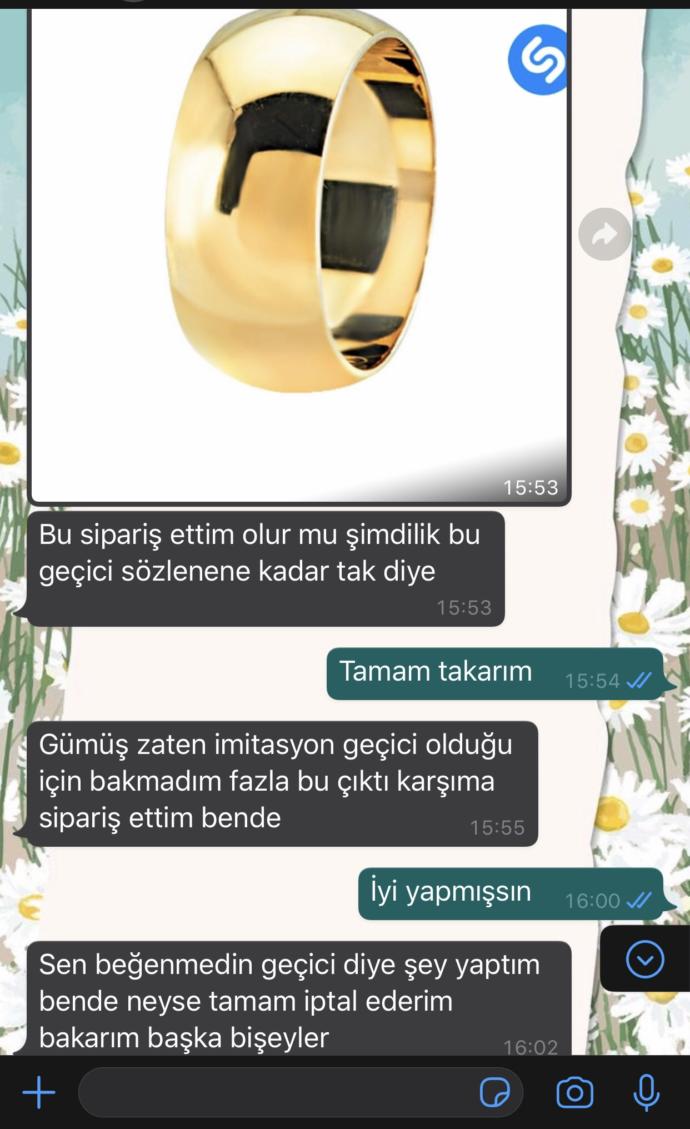Sevgilim neden böyle bir yüzük almıştır bana?