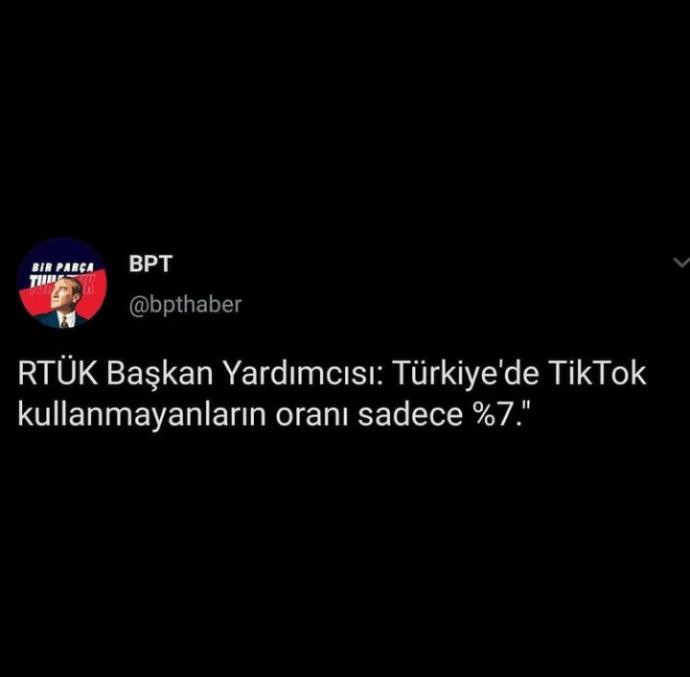 Türkiye de hiç tiktok kullanmayan oranı %7 miş kendinizi hangi şanslı grupta buluyorsunuz?