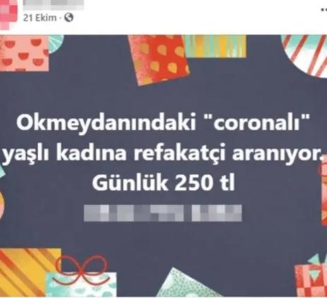 Korona hastasına Refakatçi aranıyor! Siz Ücretle korona hastasına refakatçi olur musunuz?