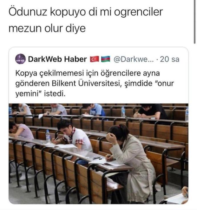 Bilkent Üniversitesi Onur Yemini istedi. Bu konu hakkında ne düşünüyorsunuz?