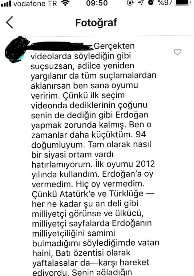 Bu yorumun neresinde Cumhurbaşkanına hakaret var? Okuyun iftiranın şerefsizliğin bu kadarı?