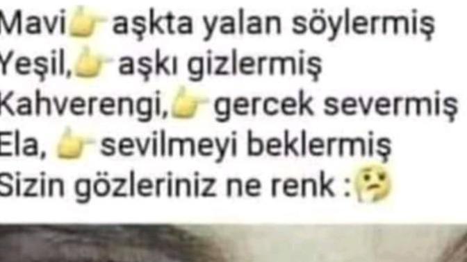Sizin gözleriniz hangi renk?