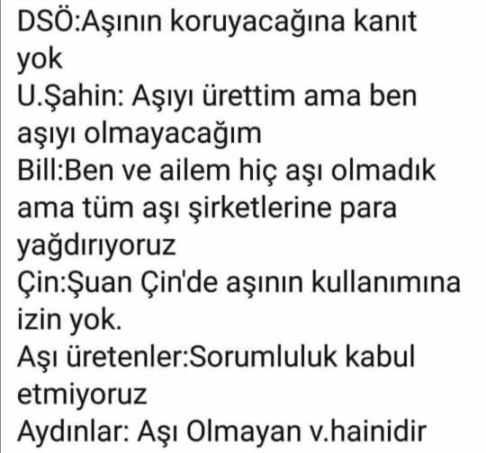 Aşı hakkında ne düşünüyorsunuz?