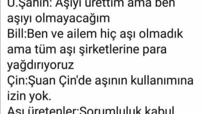 Aşı hakkında ne düşünüyorsunuz?