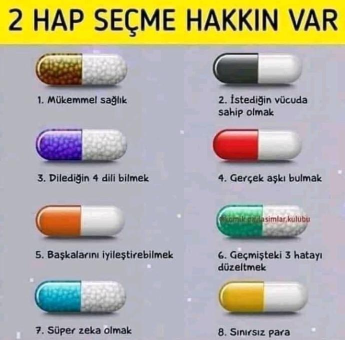 2 hap seçme şansınız olsa hangilerini seçerdiniz?