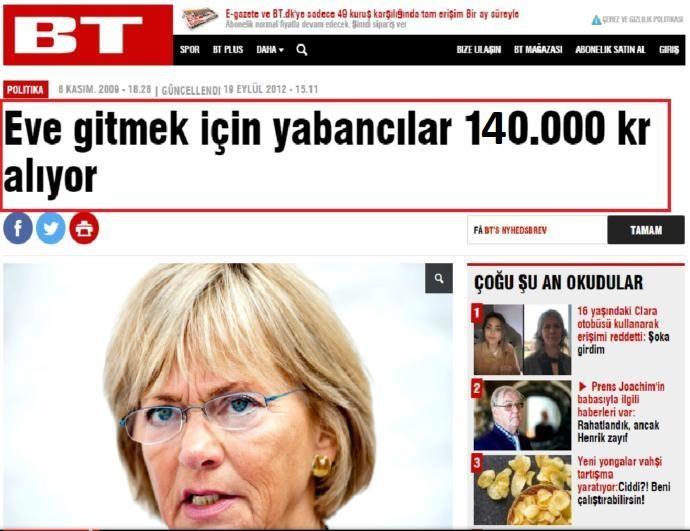 Eve Gitmek İsteyen Göçmenlere 140 Bin DKK - 170 Bin TL