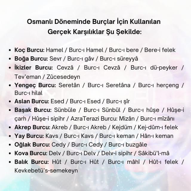 Osmanlı'da burcunuz nedir?