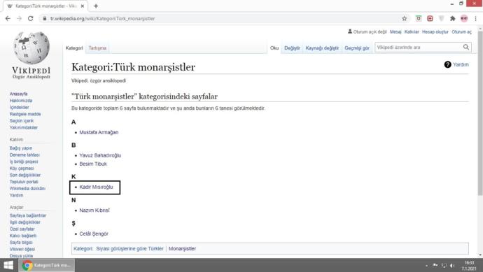Kadir Mısıroğlu monarşist mi kendisi monarşiyi savunan birisi midir Vikipedi bu konuda doğru mu söylüyor?