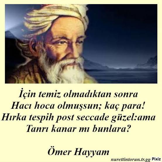 Bir Ömer Hayyam dörtlüğü yazar mısınız?