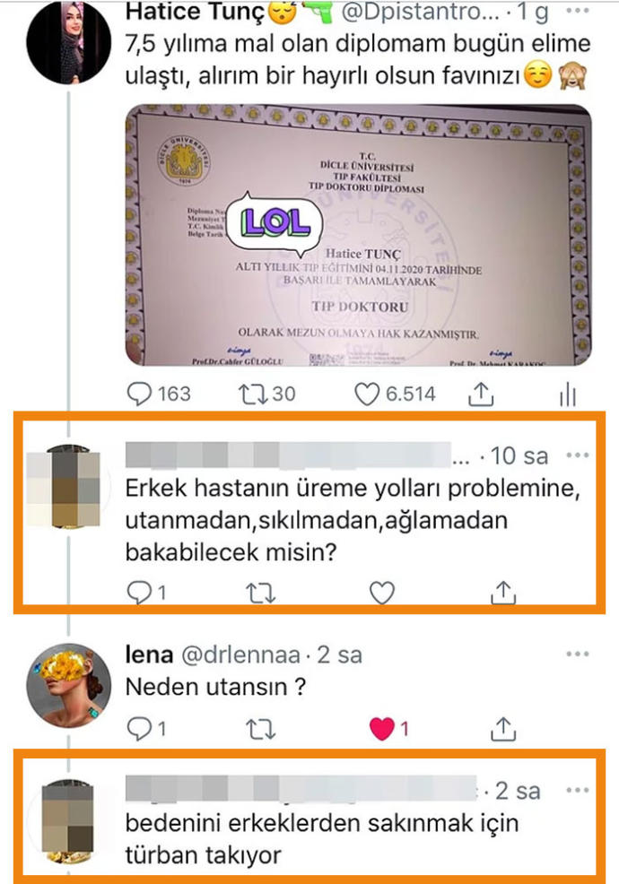 Türbanlı doktora “Üreme organlarına nasıl bakacaksın?” diyen kişi hakkında ne düşünüyorsunuz?